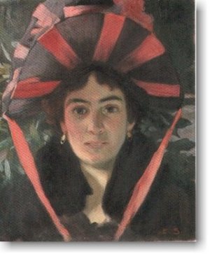 Portrt einer jungen Frau, um 1900, l auf Leinwand
